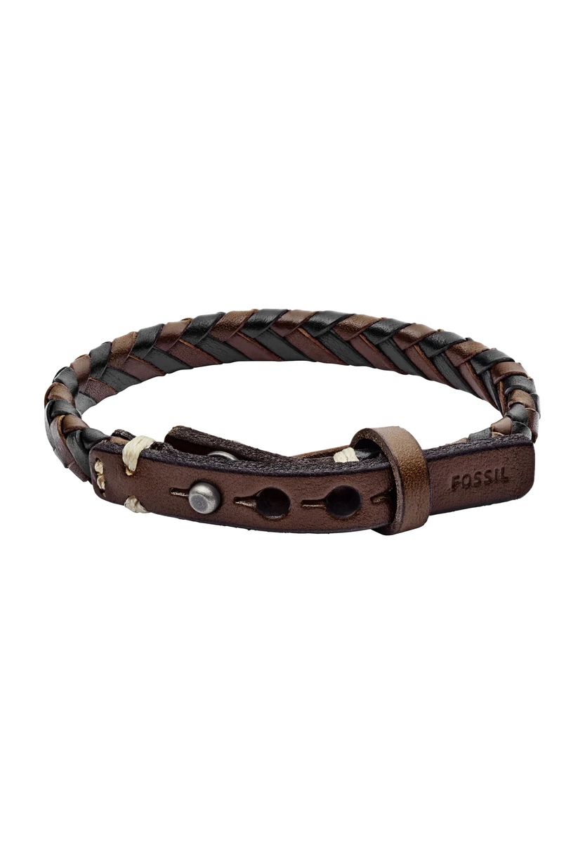 Geflochtenes Lederarmband mit Pinschließe