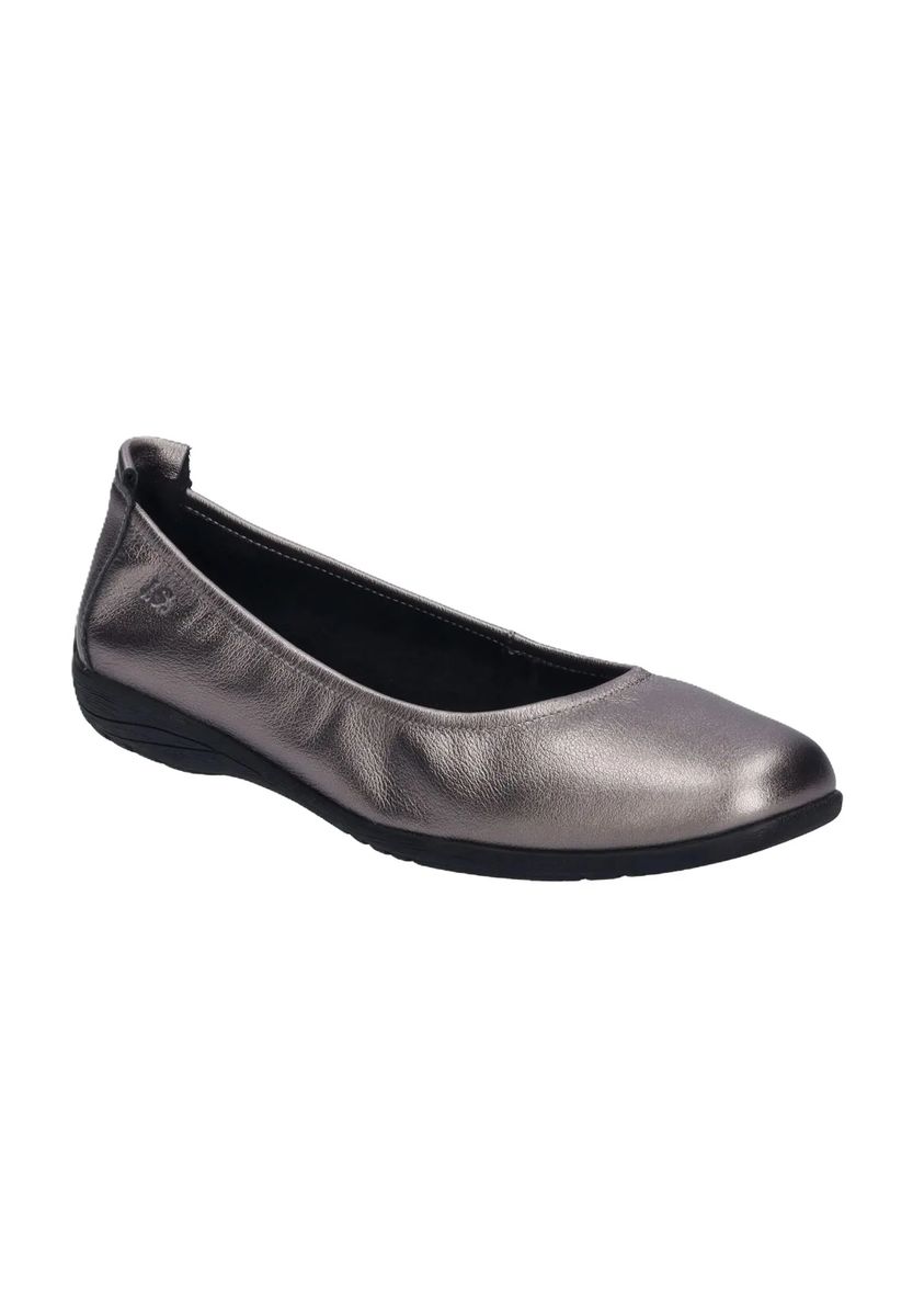 Klassische Metallic-Lederballerinas