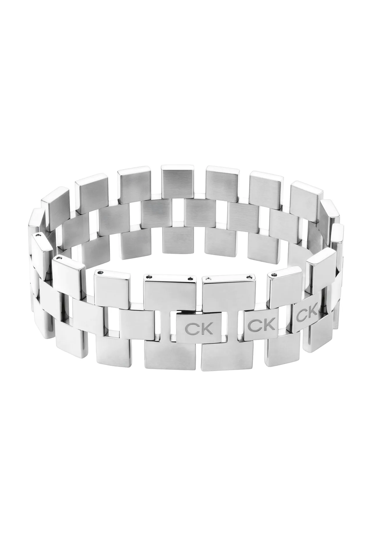 Breites Gliederarmband aus Edelstahl