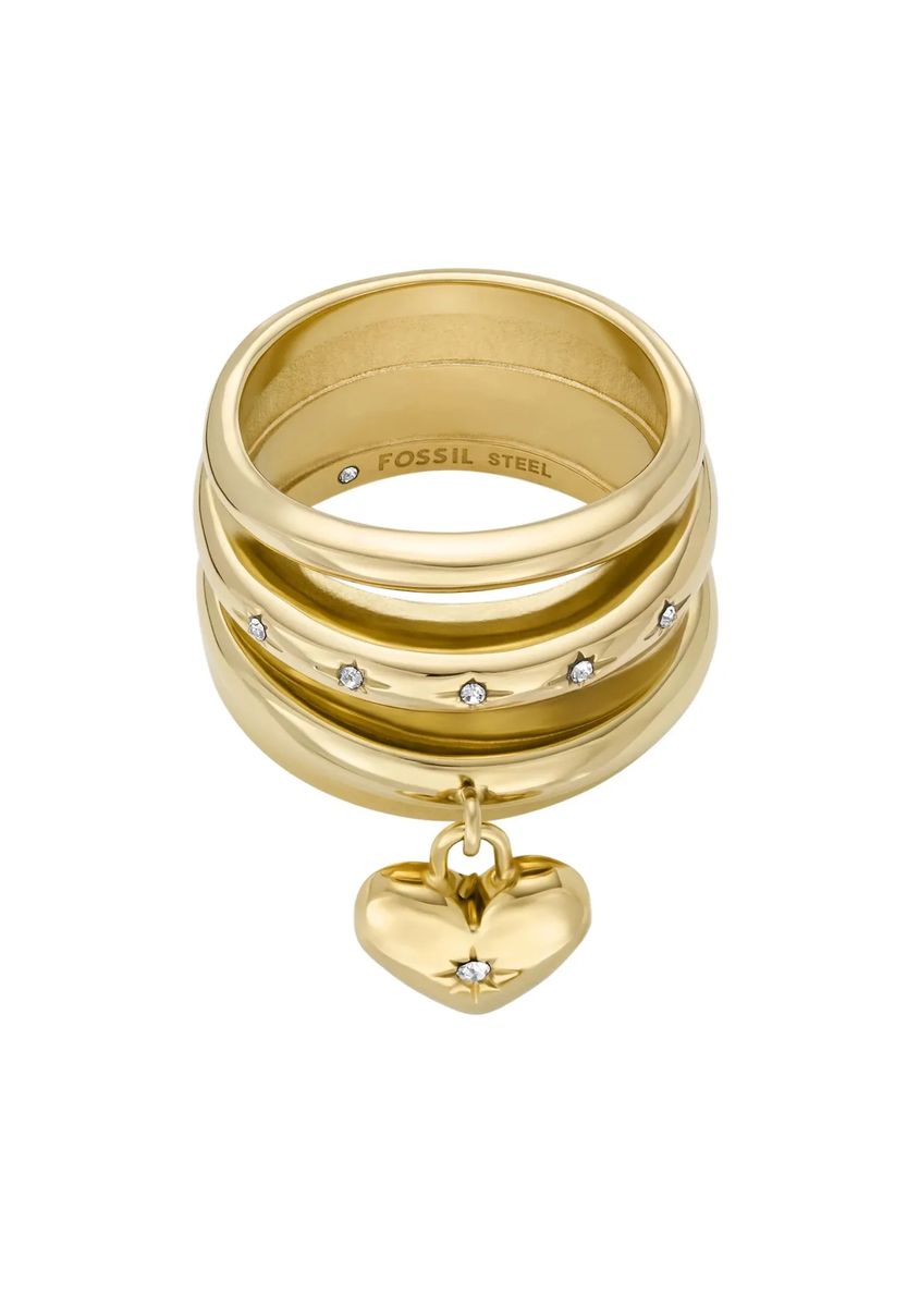 Mehrreihiger Ring mit Herz-Anhänger