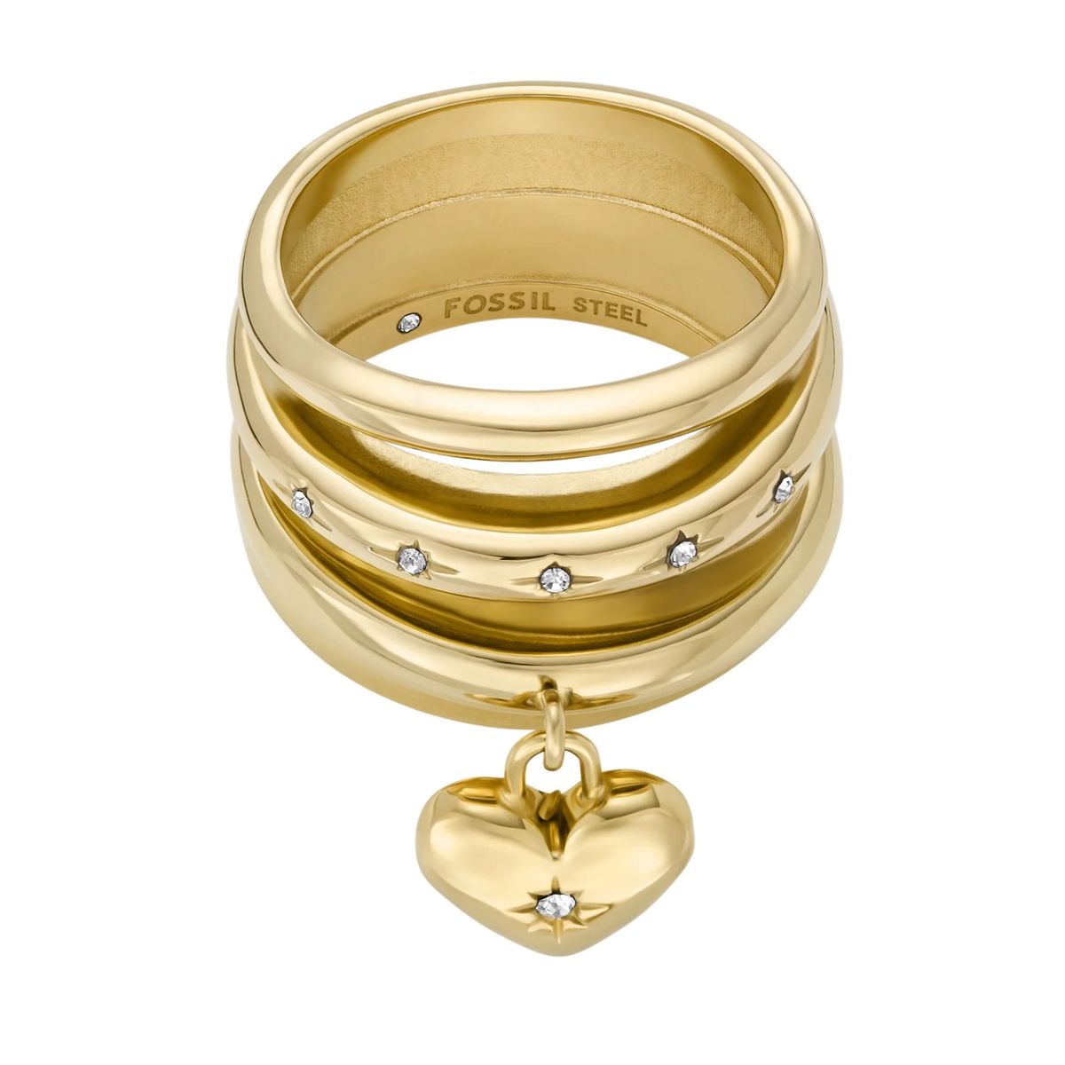 Mehrreihiger Ring mit Herz-Anhänger