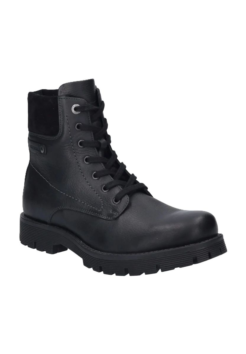 Robuste Schnürstiefel aus genarbtem Leder