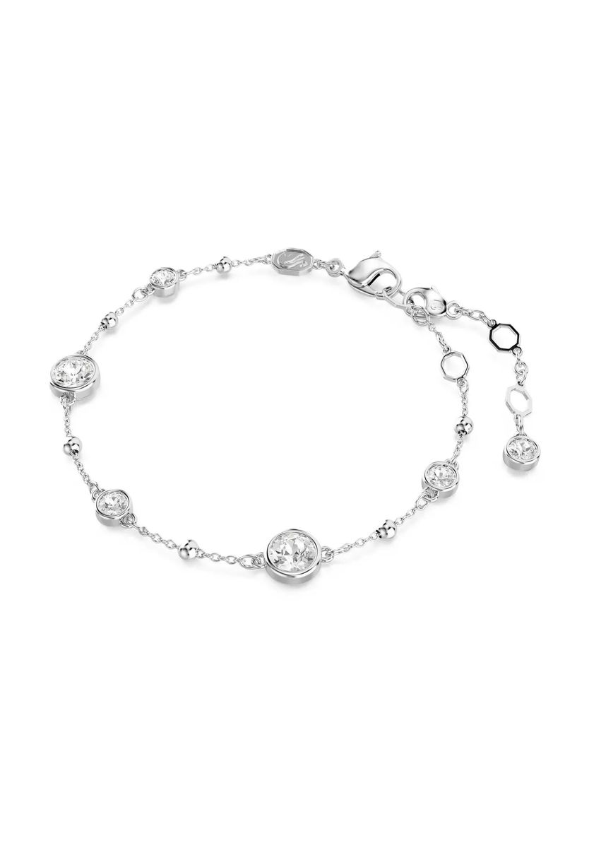 Rhodiniertes Armband mit Kristall-Kesselfassung