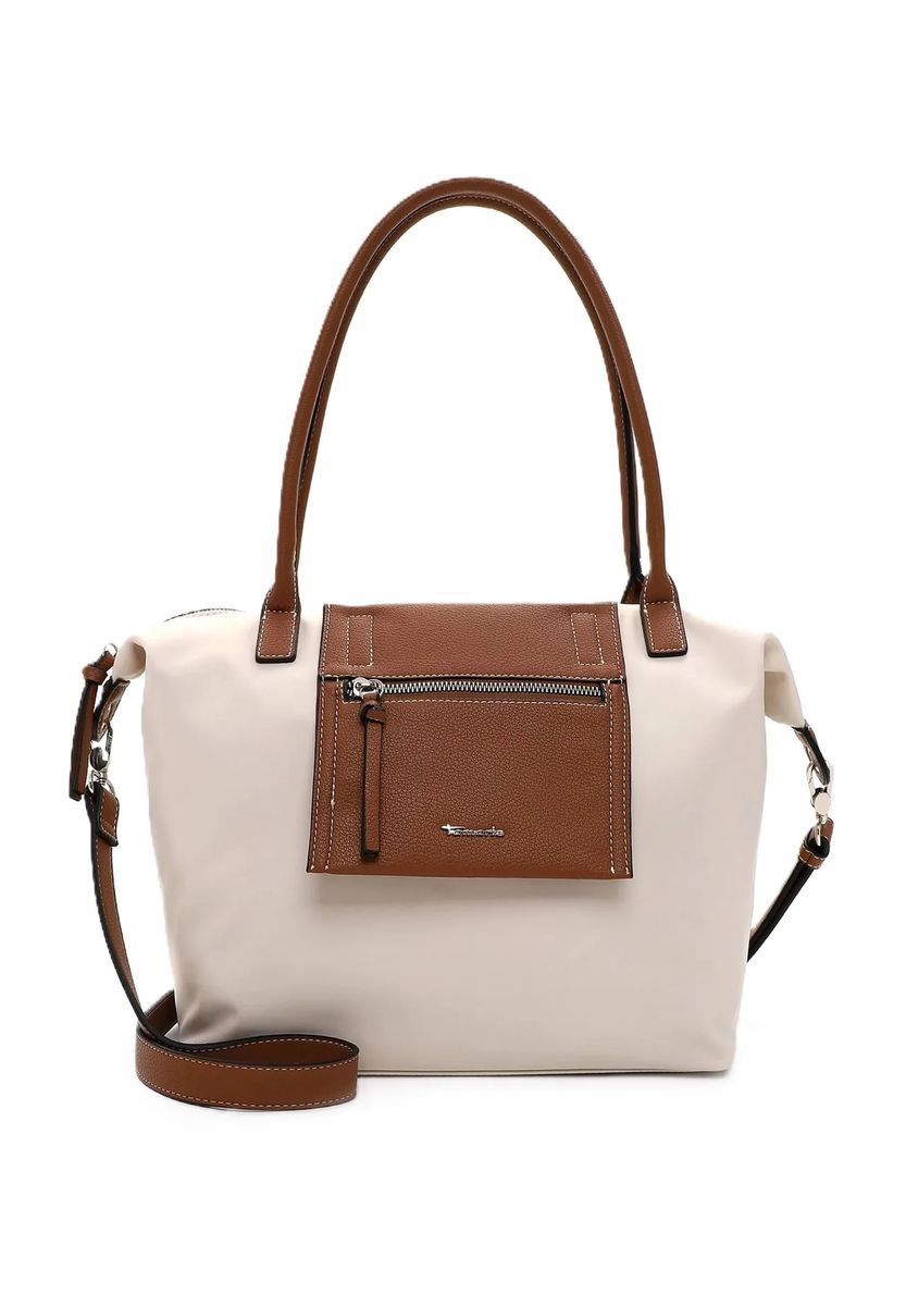 Zweifarbiger Shopper mit Fronttasche