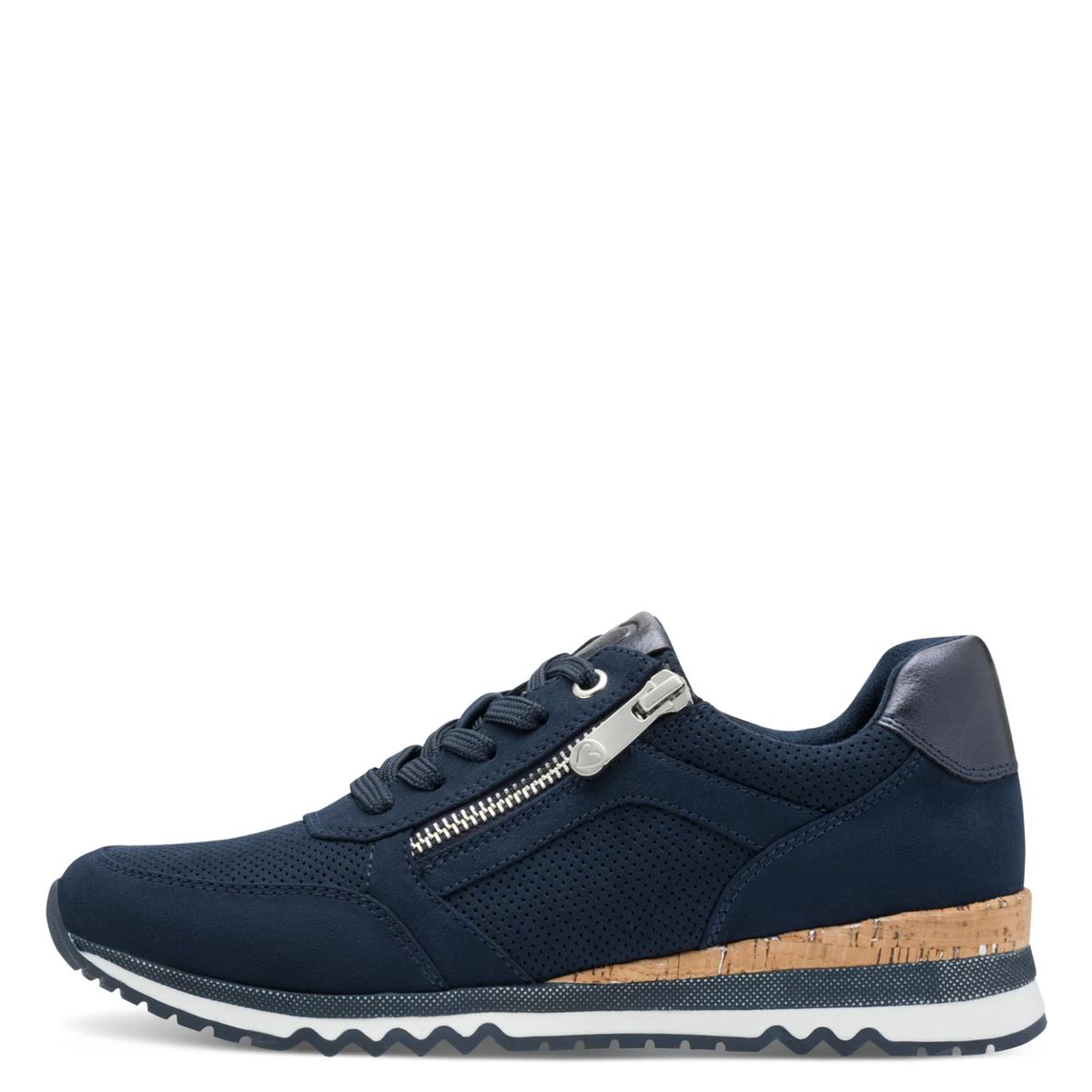 Perforierte Freizeit-Sneaker mit Reißverschluss