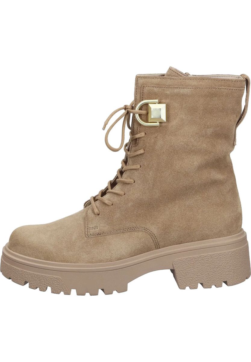 Schnürstiefeletten aus Veloursleder