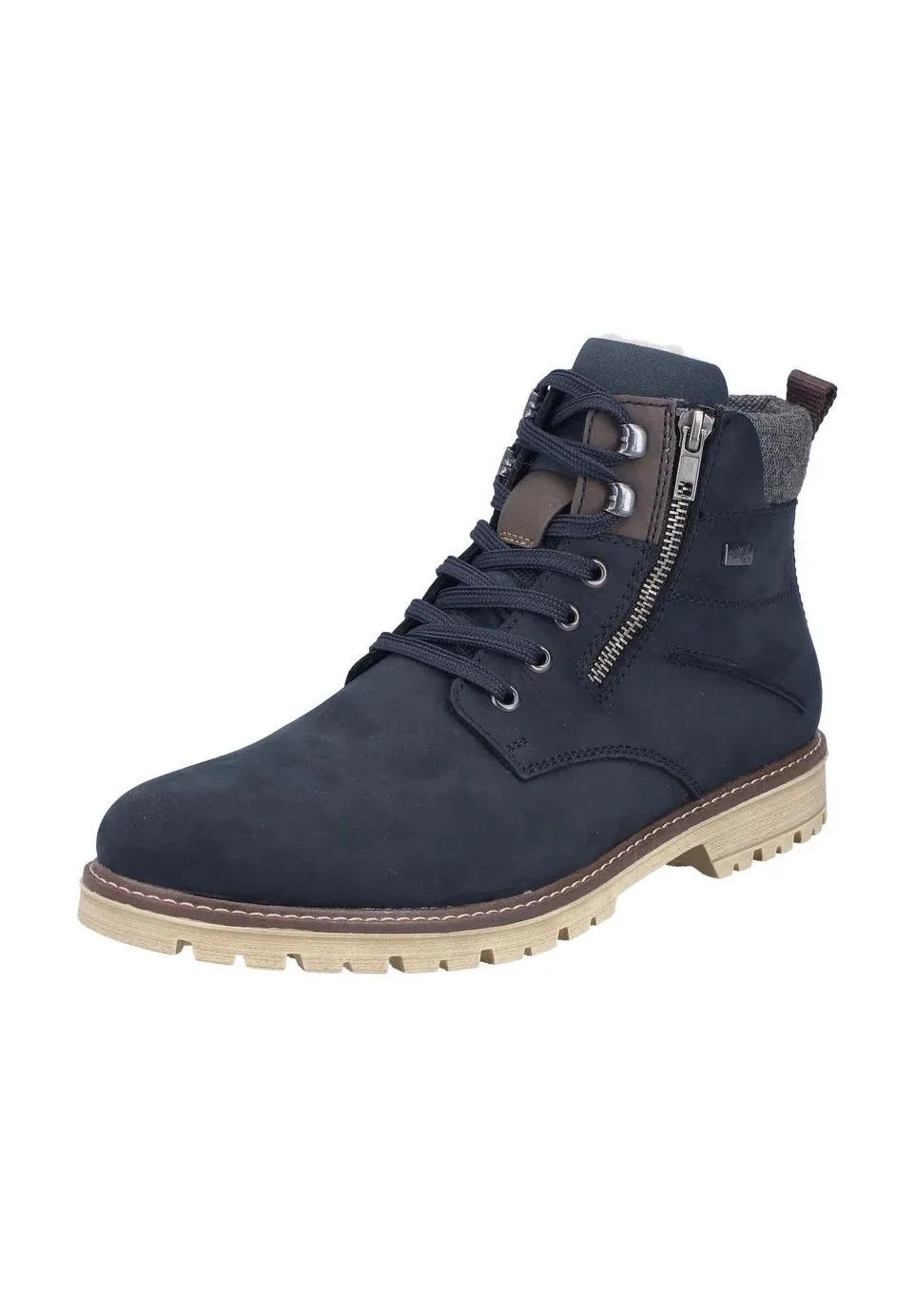 Schnür-Winterstiefel mit seitlichem Reißverschluss