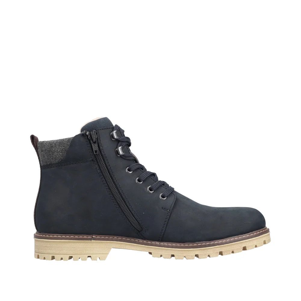 Schnür-Winterstiefel mit seitlichem Reißverschluss