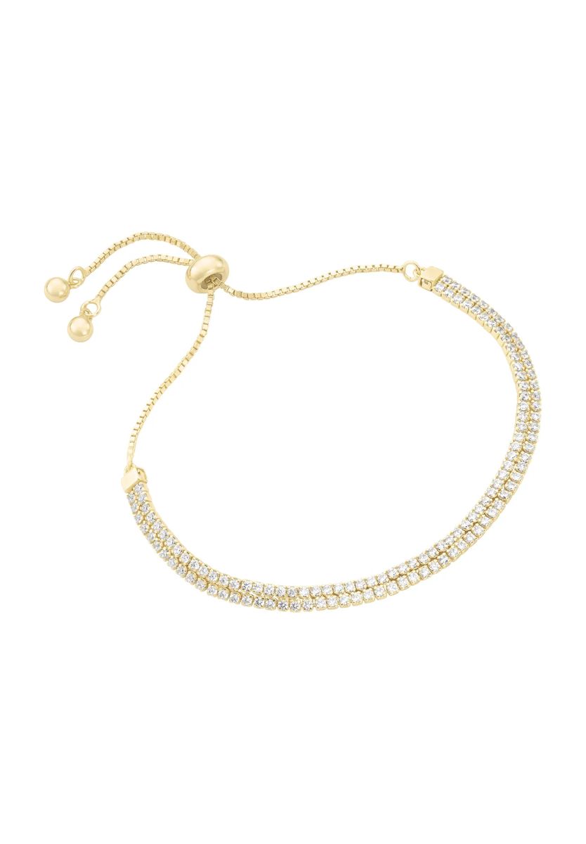 Zweireihiges Tennisarmband mit Zirkonia