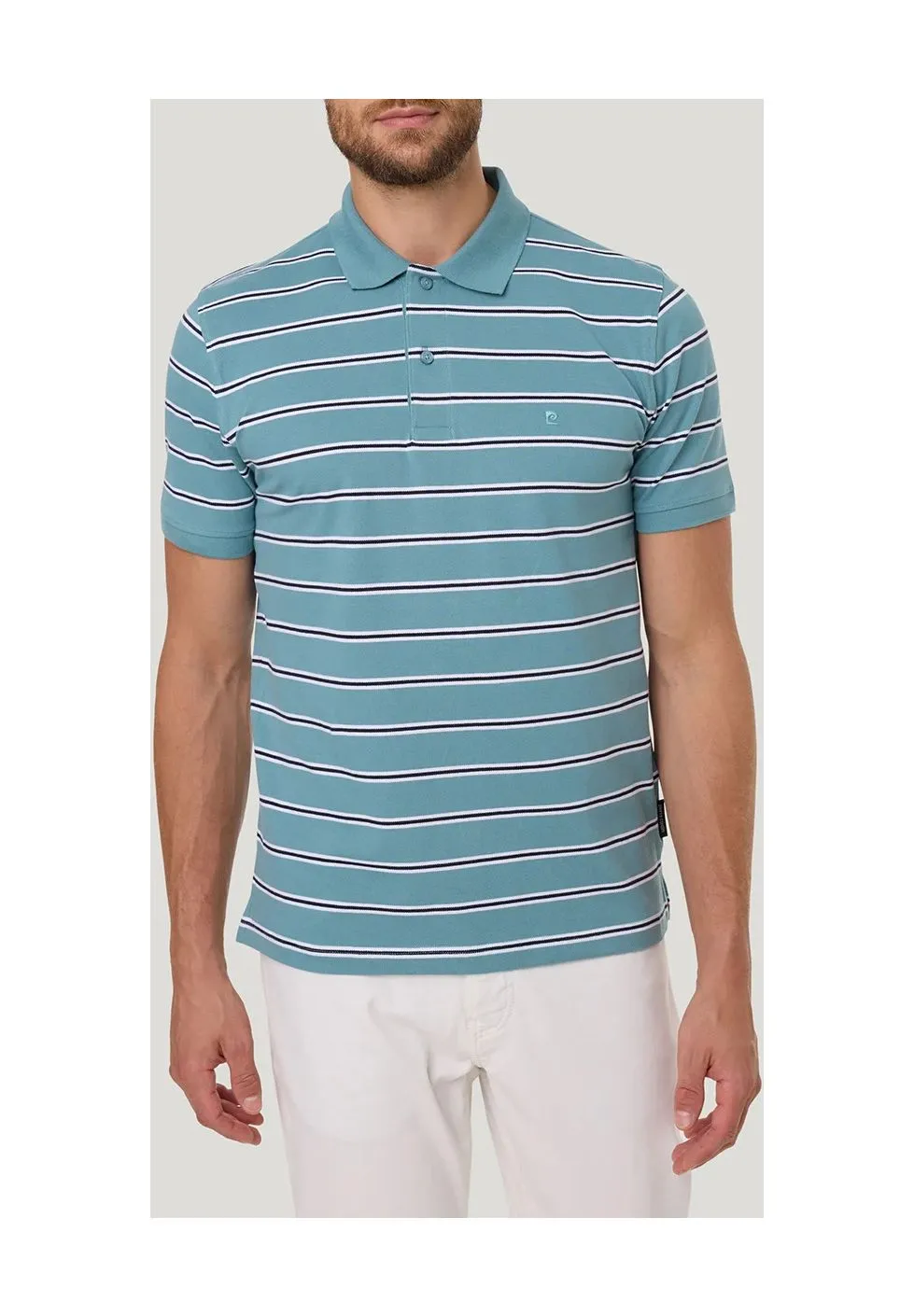 Horizontal gestreiftes Kurzarm-Poloshirt
