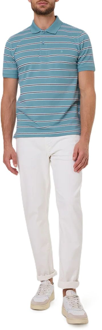 Horizontal gestreiftes Kurzarm-Poloshirt