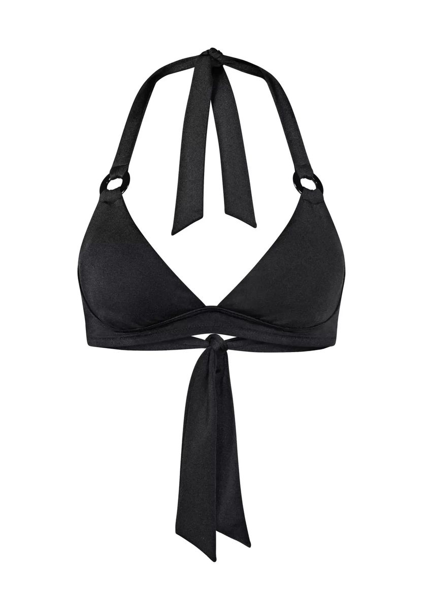 Neckholder-Bikini-Oberteil mit Zierringen