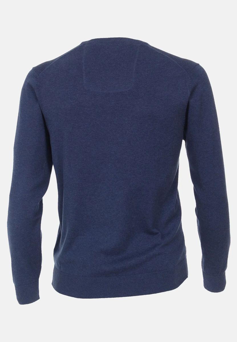 Klassischer Pima-Baumwollpullover mit V-Ausschnitt