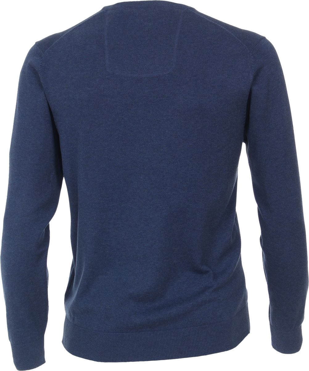 Klassischer Pima-Baumwollpullover mit V-Ausschnitt