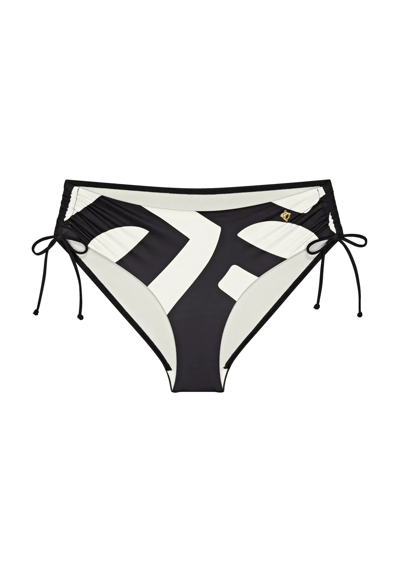 Bikini-Hose mit geometrischem Print und Seitenschnürung