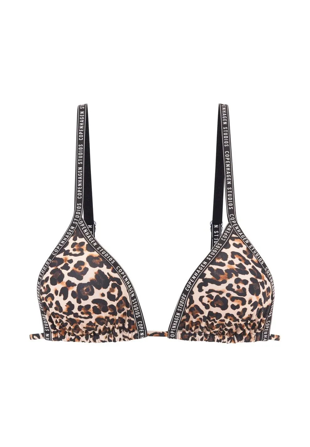 Triangel-Bikini-Oberteil mit Logo-Band