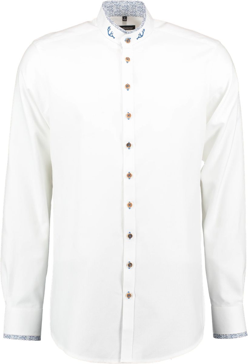 Traditionelles Slim Fit Stehkragenhemd