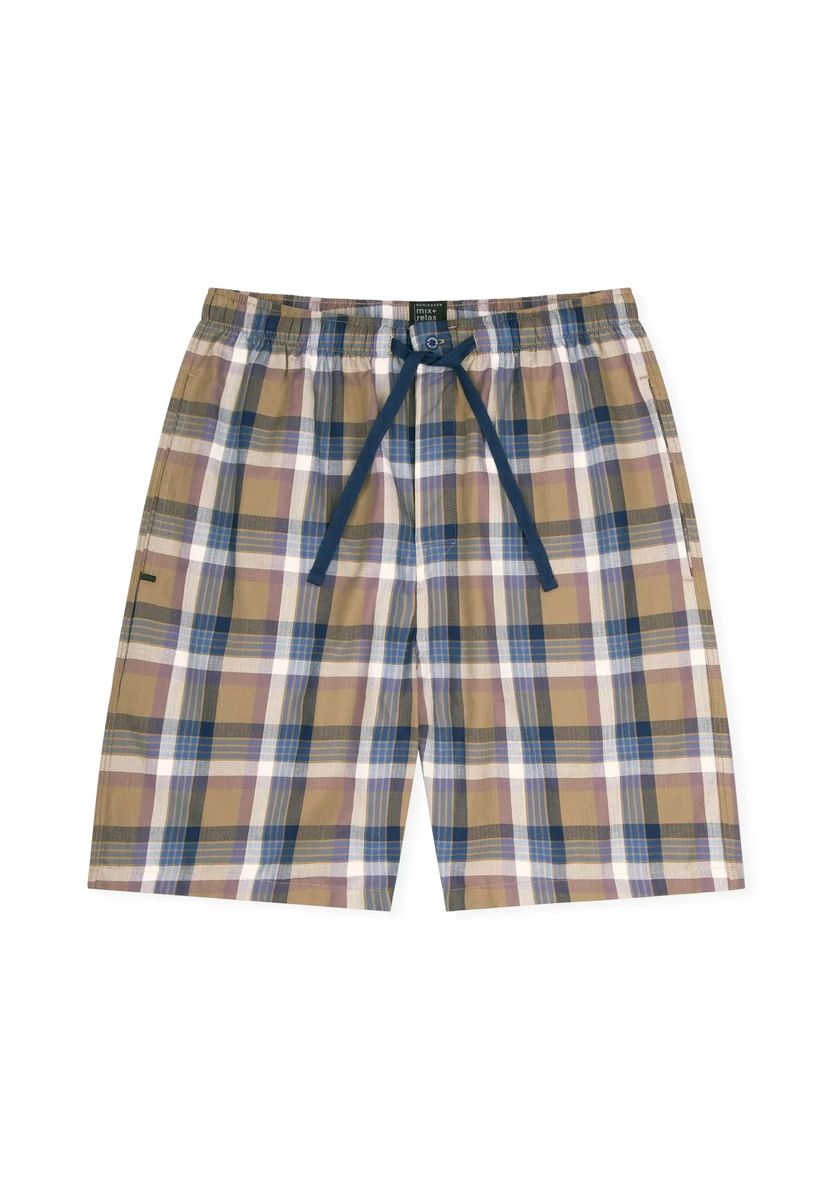 Karierte Lounge-Shorts aus Bio-Baumwolle