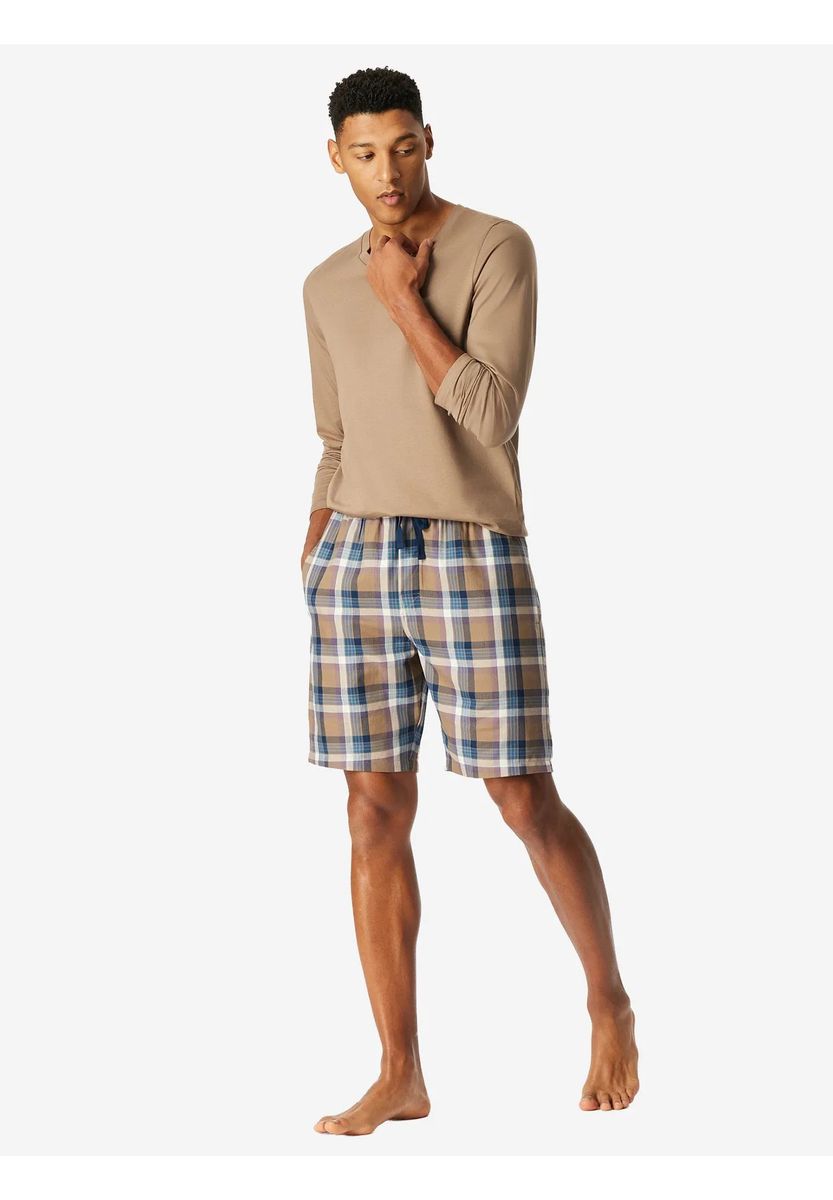 Karierte Lounge-Shorts aus Bio-Baumwolle