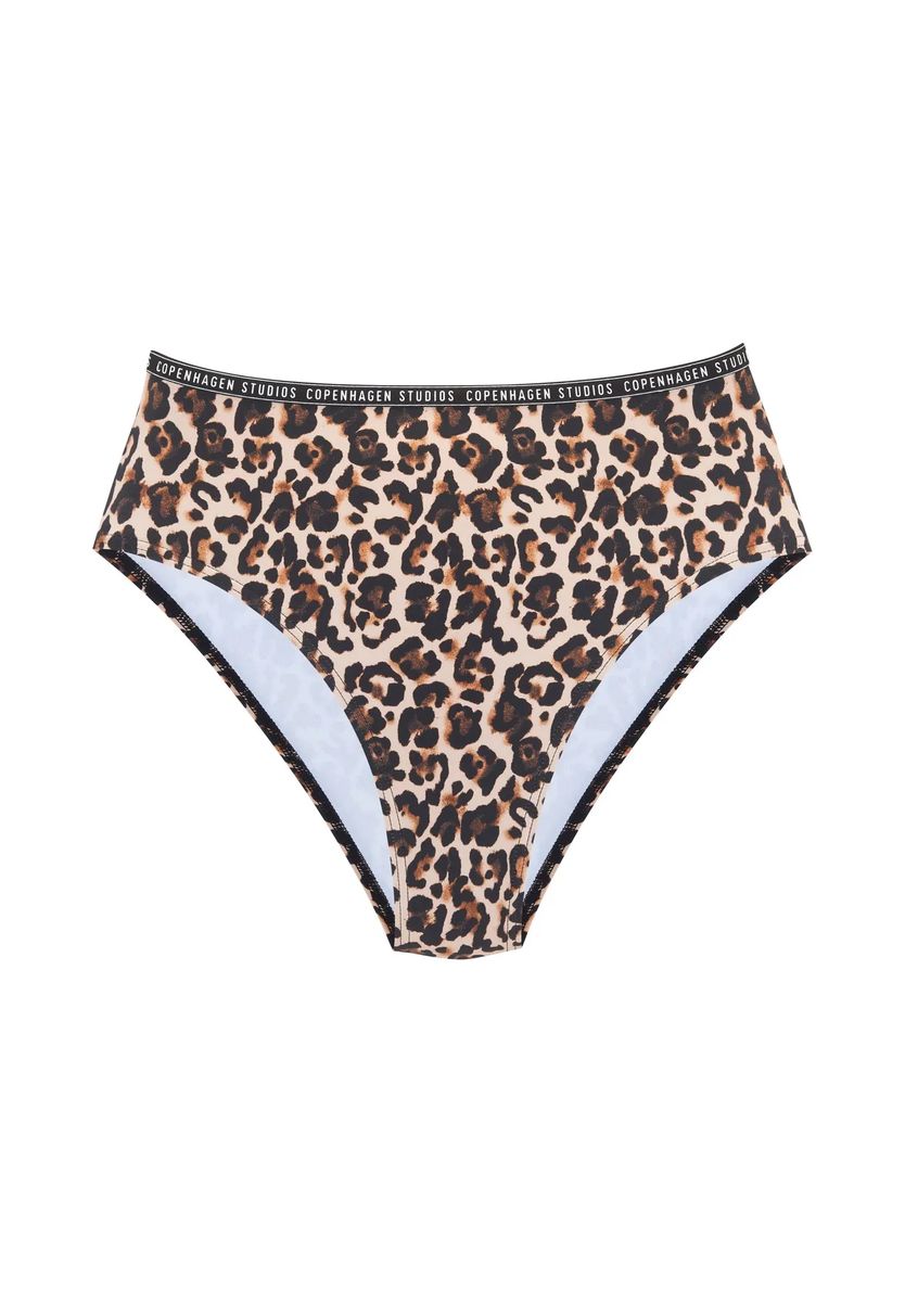 High-Waist-Unterteil mit Leopardenmuster