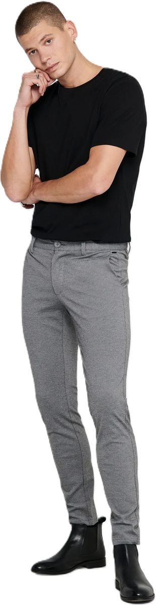 Strukturierte Slim-Fit Chino-Hose