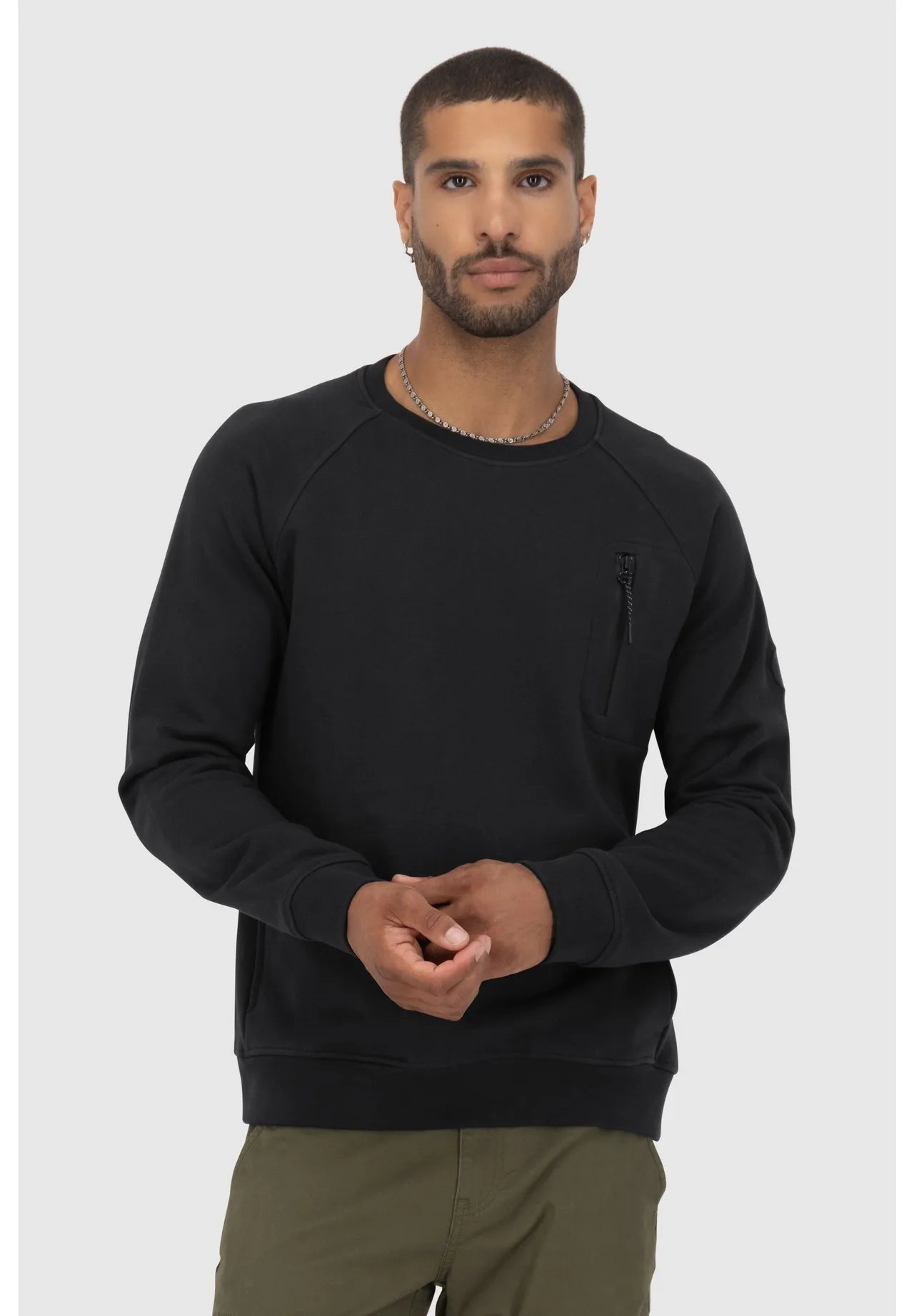 Raglan-Sweatshirt mit Reißverschlusstasche