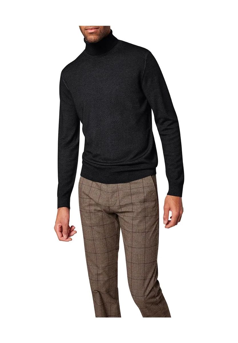 Feinstrick-Wollpullover mit Rollkragen