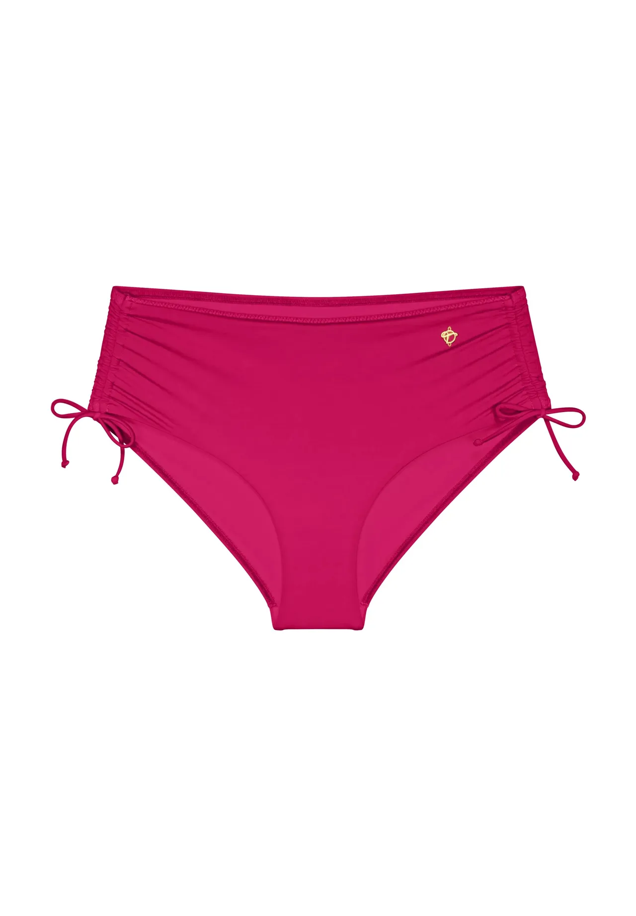 High-Waist-Bikinihose mit seitlicher Raffung