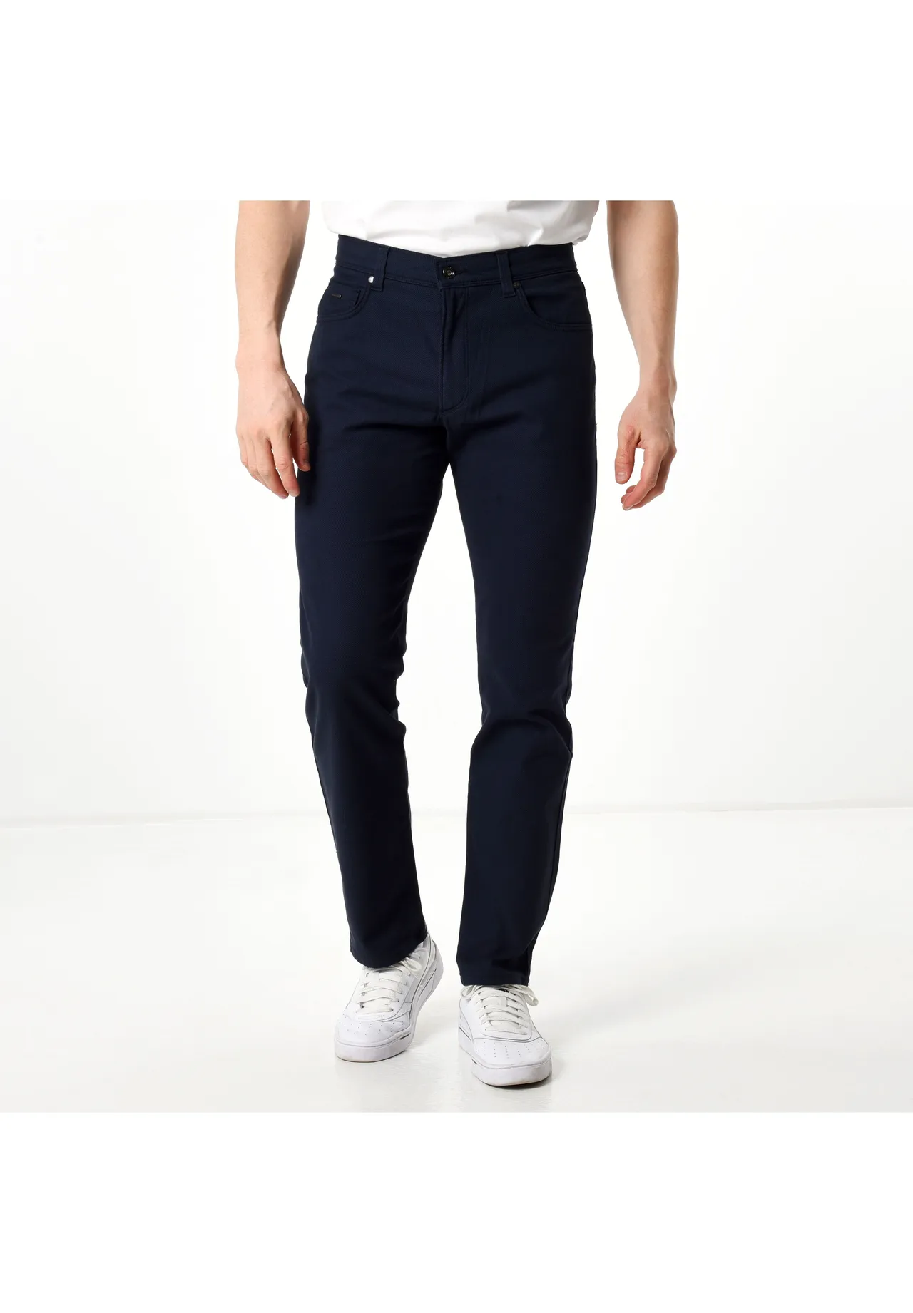Strukturierte Slim-Fit 5-Pocket-Hose