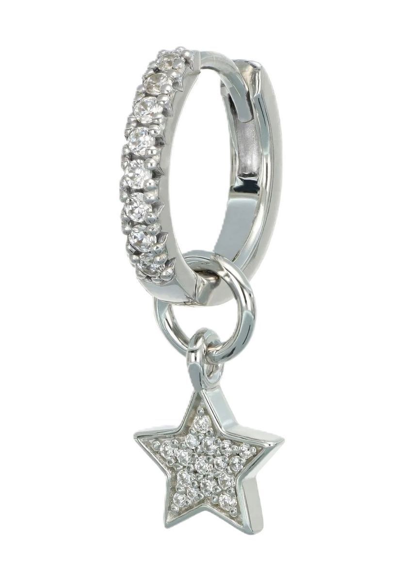 Funkelnder Stern Sterling Silber Creolenohrring