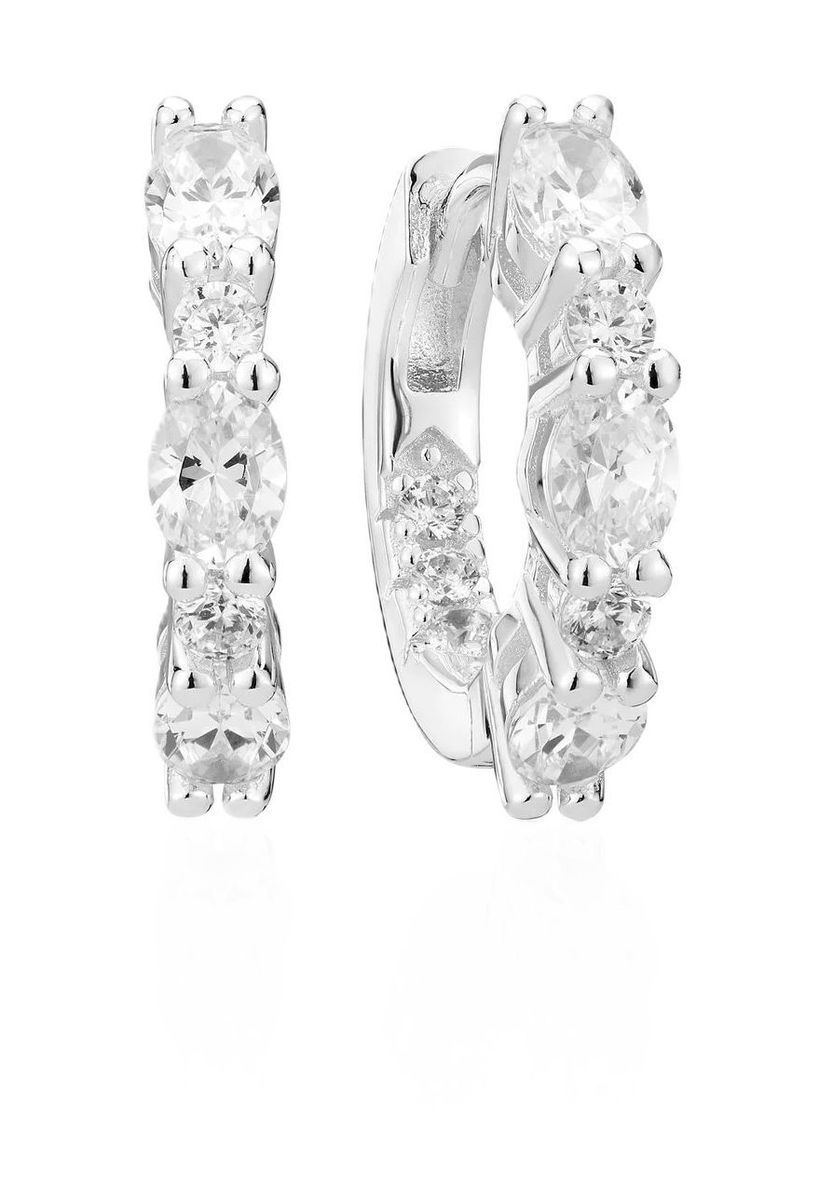 Funkelnde Sterling Silber Zirkonia Creolen