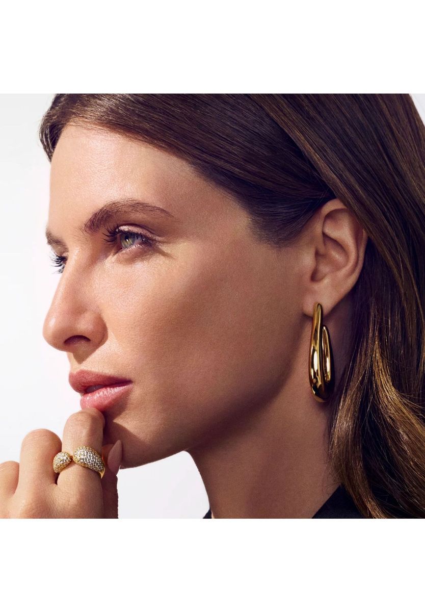 Elegante Tropfenform Creolen aus Sterlingsilber