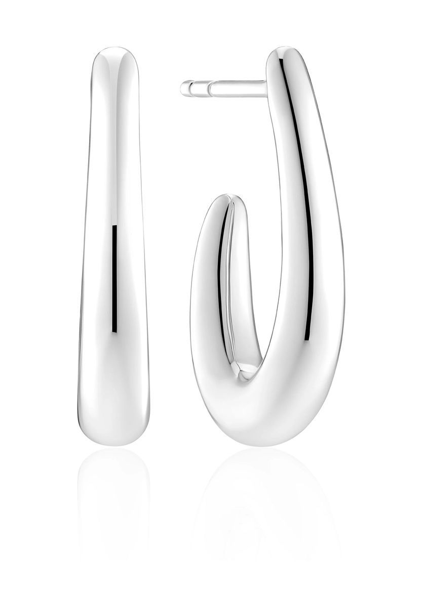 Silberne polierte Creolen Ohrringe