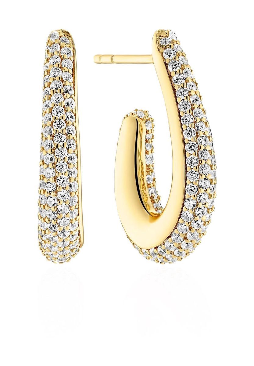 Funkelnde, vergoldete Sterling Silber Creolen