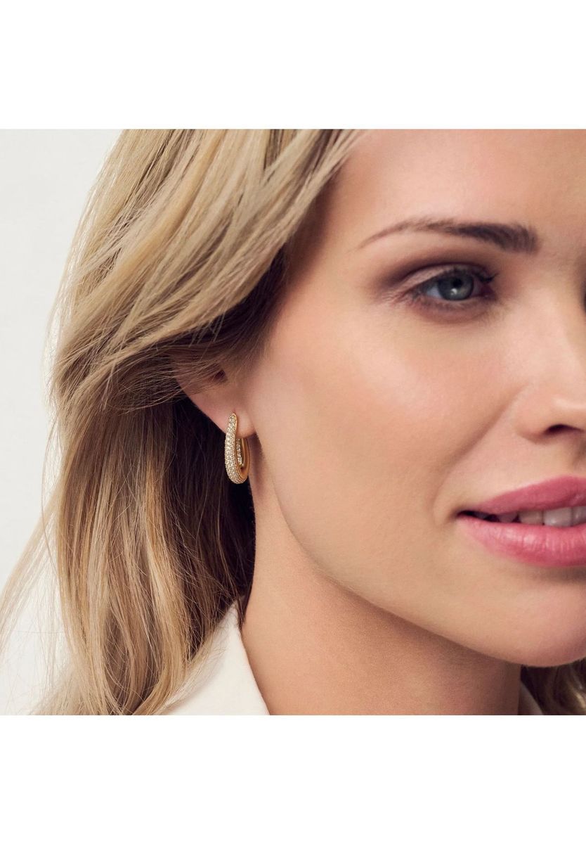 Funkelnde, vergoldete Sterling Silber Creolen