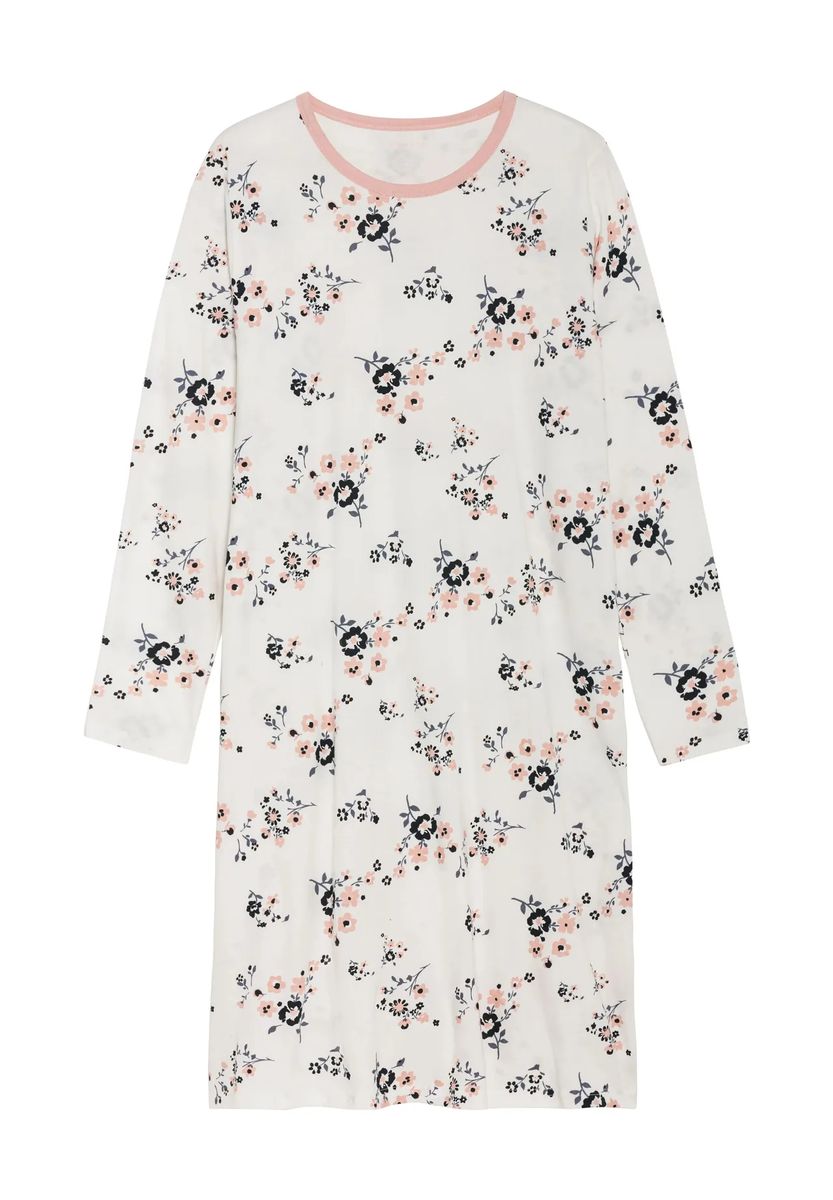 Schlafshirt mit Blumenmuster aus Baumwolle