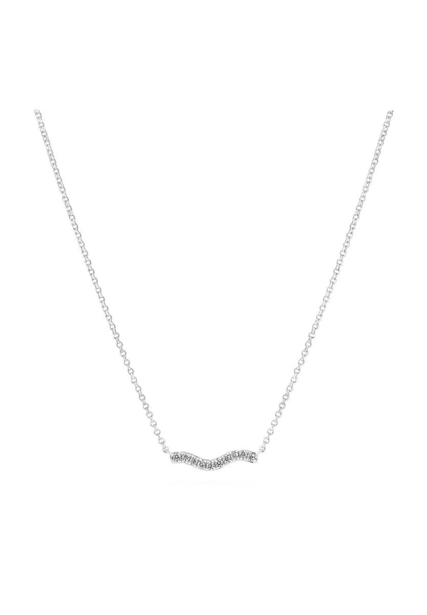 Elegante Sterling Silber Wellenanhänger Halskette