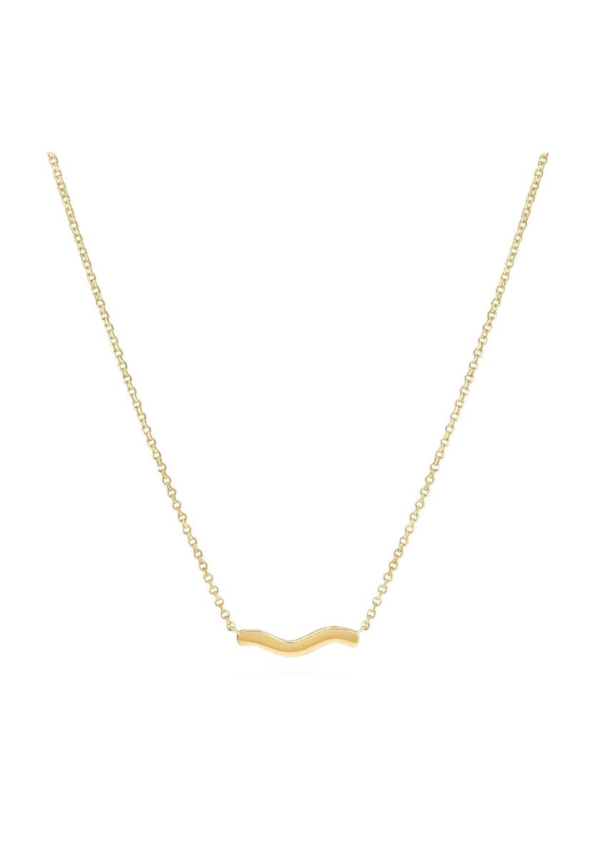 Zarte Goldene Halskette mit Wellenanhänger