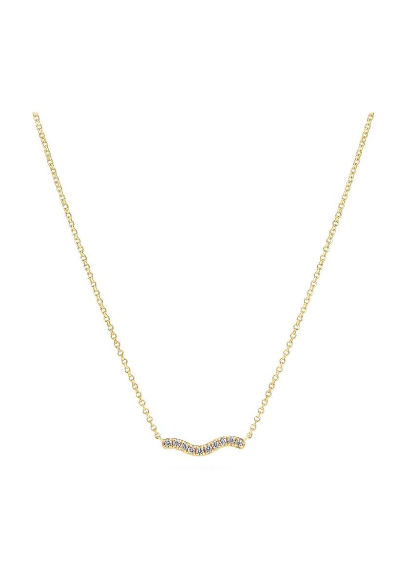 Zarte Halskette aus Gold Vermeil mit Zirkonia