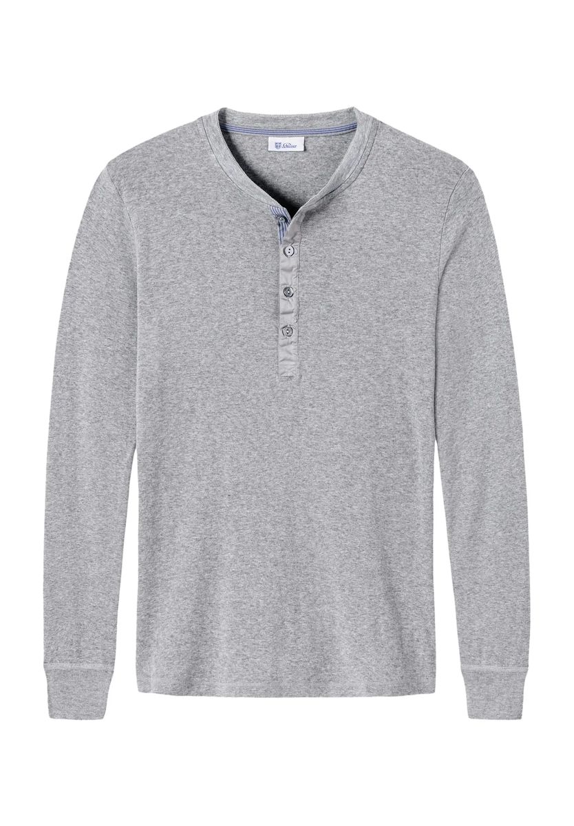 Klassisches Henley aus Feinripp