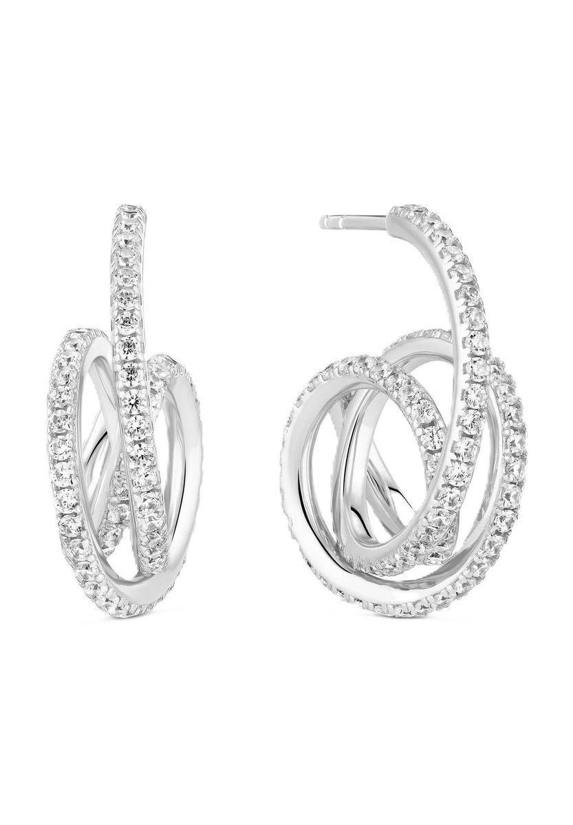 Funkelnde Silber Ohrringe mit Drehdesign