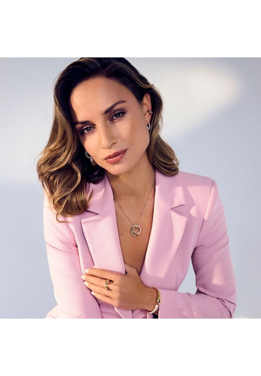 Elegante Halskette mit Kreisanhänger aus Sterlingsilber