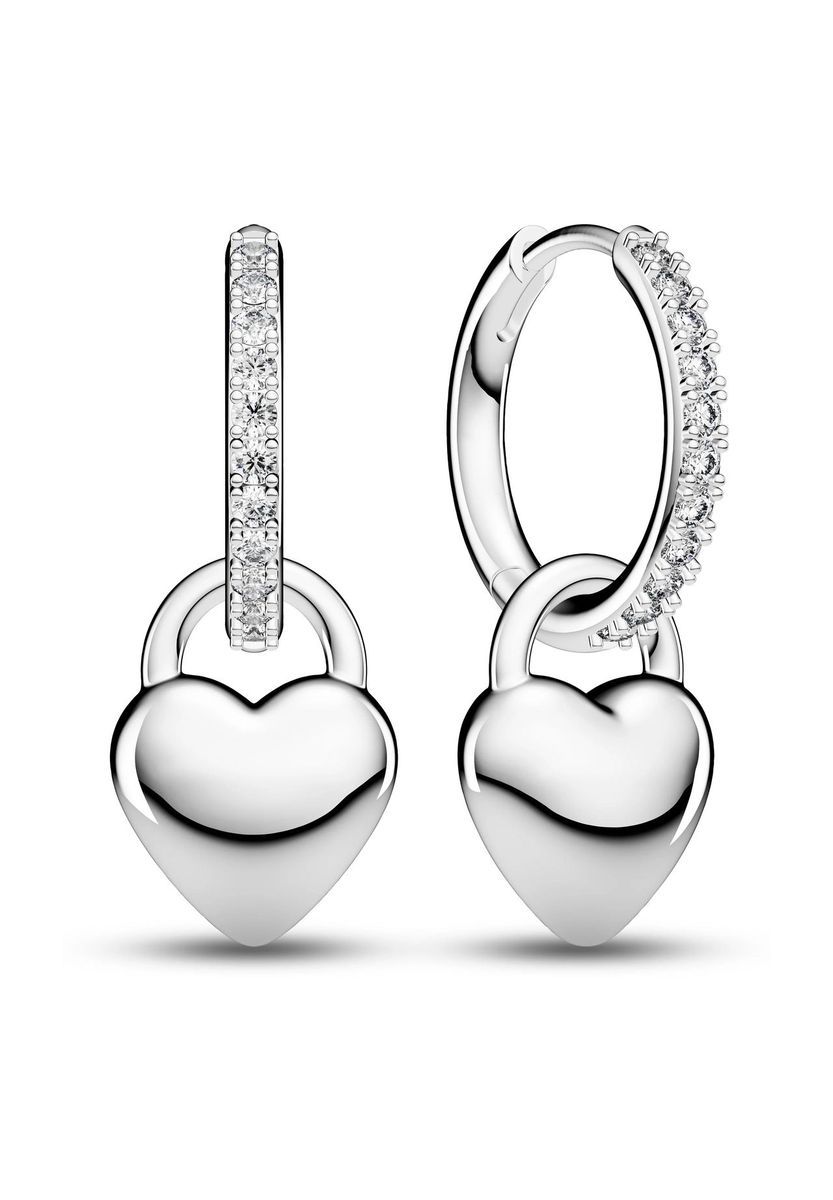Herzförmige Ohrhänger mit Zirkonia