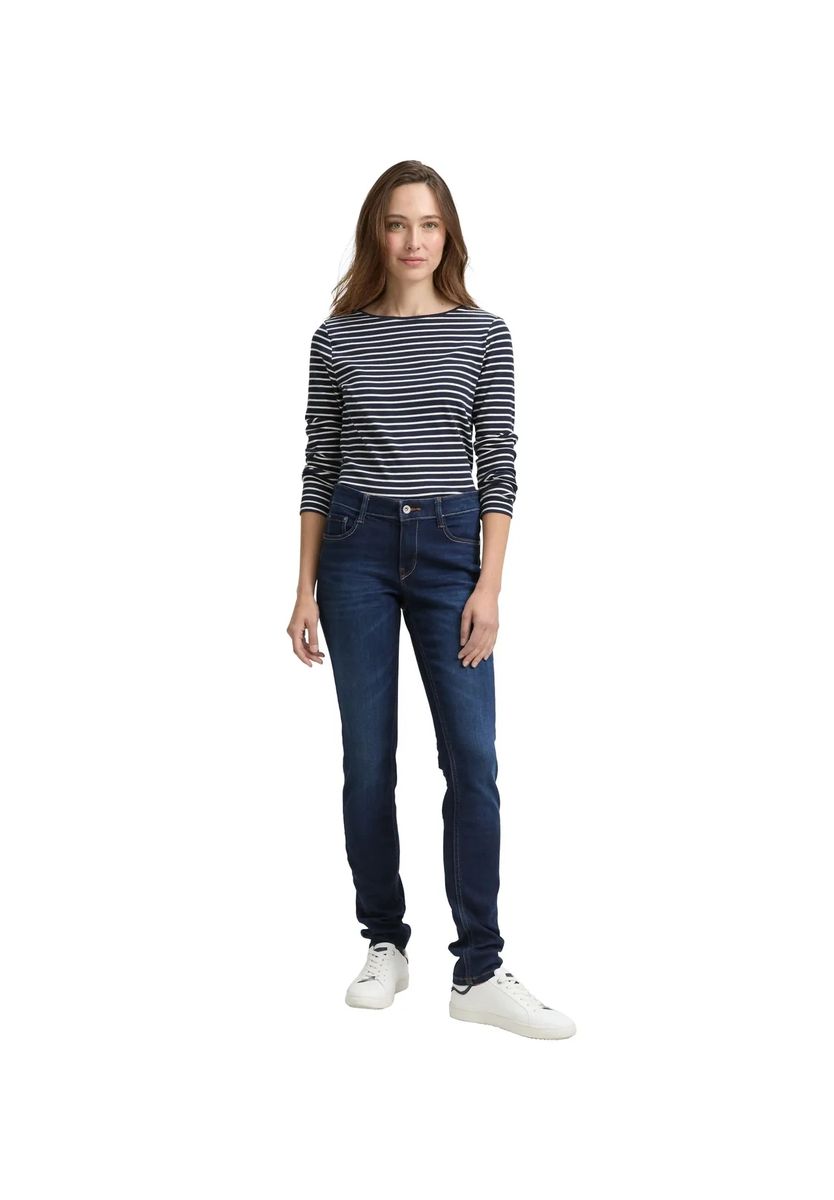 Hoch geschnittene Skinny Jeans in Dunkelblau