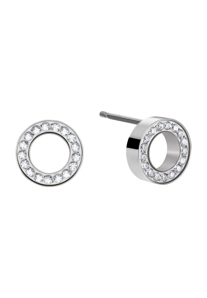 Kreis-Ohrstecker mit Kristallen