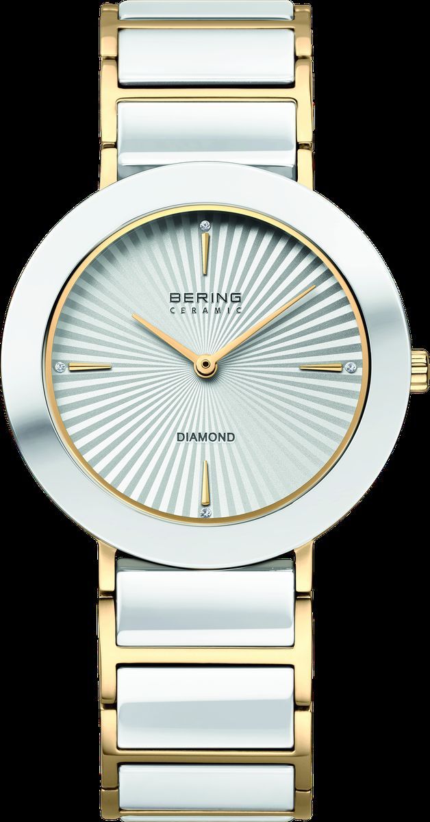 Elegante zweifarbige Keramikarmbanduhr