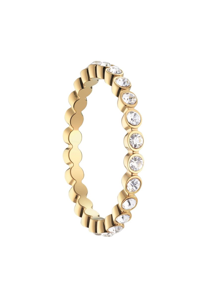 Eleganter Goldring mit Kristallbesatz