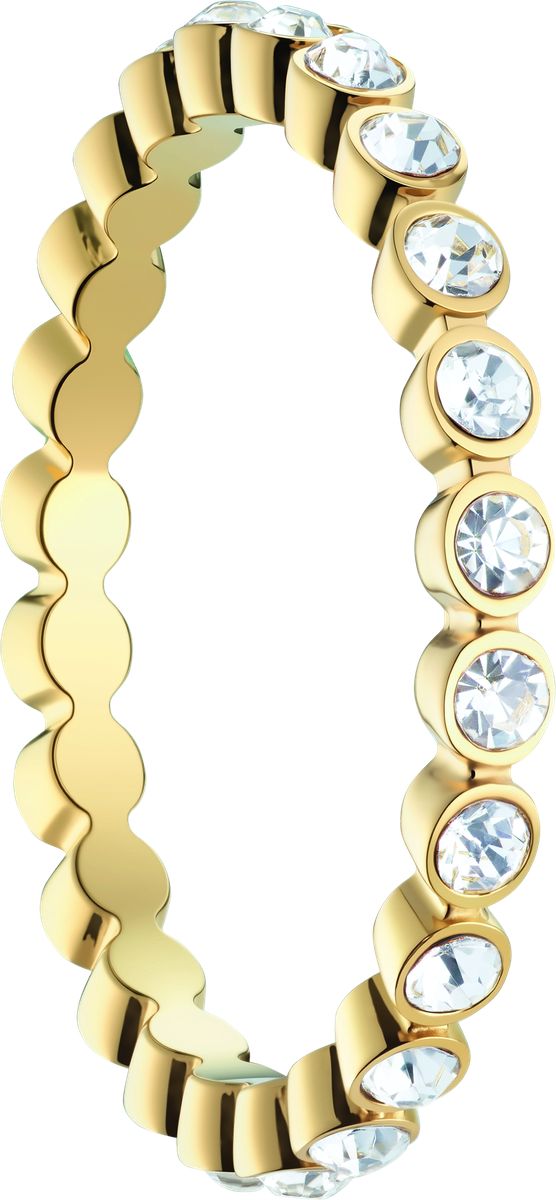 Eleganter Goldring mit Kristallbesatz