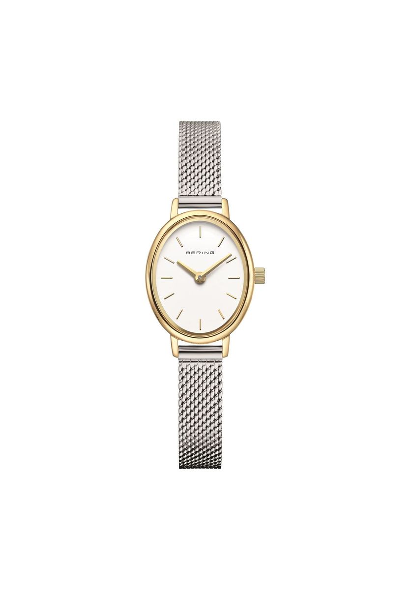 Bicolor Gold und Silber Mesh Uhr