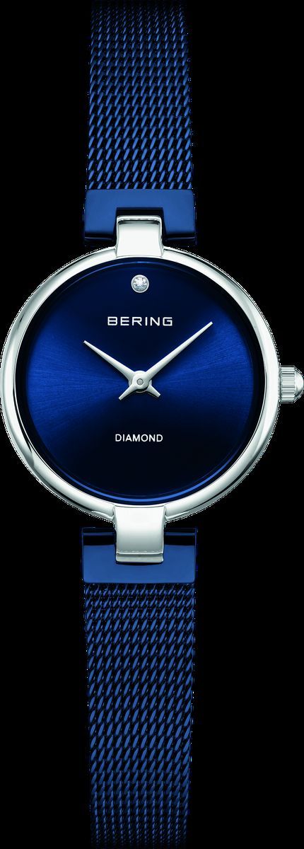 Minimalistische marineblaue Damenuhr